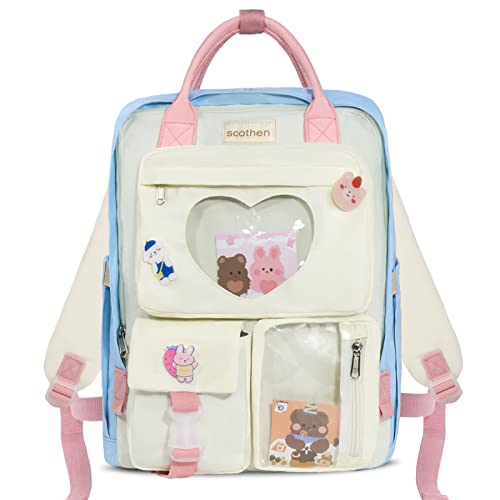 Scothen Mochila de corazón para niñas, Beige