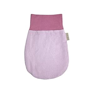 KraftKids Trappelzak wafel piqué roze voor de herfst/winter van mousseline katoen en warm fleece verkrijgbaar in twee maten