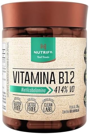 Vitamina B12 Metilcobalamina 414% 60caps Nutrify Original Nf
