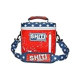 SHITI Coolers Cooler for Camping, Travel, Beach, Soft Lunch Box for Food, Drinks & Ice, Portable, Waterproof 24 Hr Insulated Bag with Shoulder Straps, Customizable (The Patriot, 6 Can Cooler)