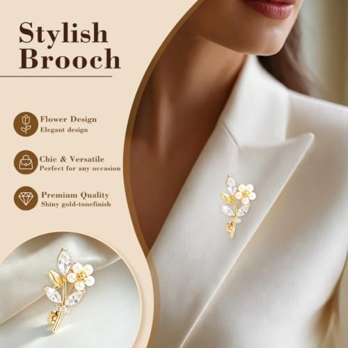 Image of Crystal Rhinestone Butterfly brooches Vintage Bowknot Pearl Lapel Pins