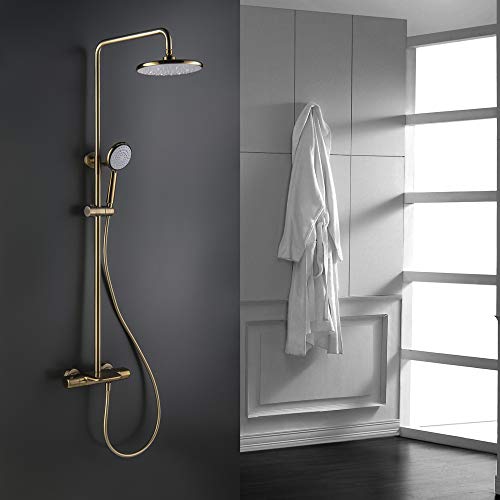 Kit de douche or brossé 10" pour créer une salle de bain moderne - 4