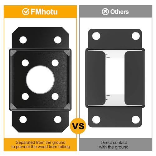 image for FMhotu 6x6 Post Base 2 Pcs,Inner Size 5.5