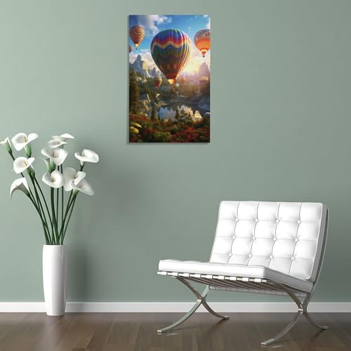 Montgolfière murale impression sur toile déco chambre d'enfant 12x18" - 5
