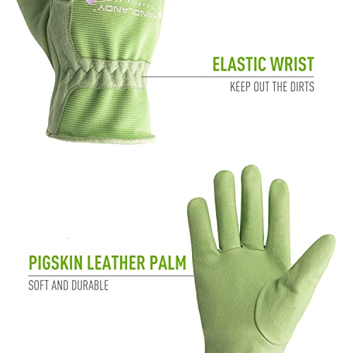 HANDLANDY-Leather-Work-Gloves-for-Women-Comfort-Fit-Yard-Garden-Gloves-Medium
