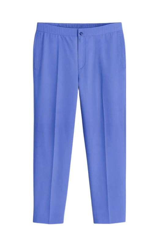 french crown Men's Bluviro-Tufts Blue Zig-Zag Weave Dobby Textured Premium Cotton Lounge Pant-picture-39