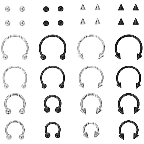 Yolev 16PCS Stainless Steel Piercing Jewellery Cover