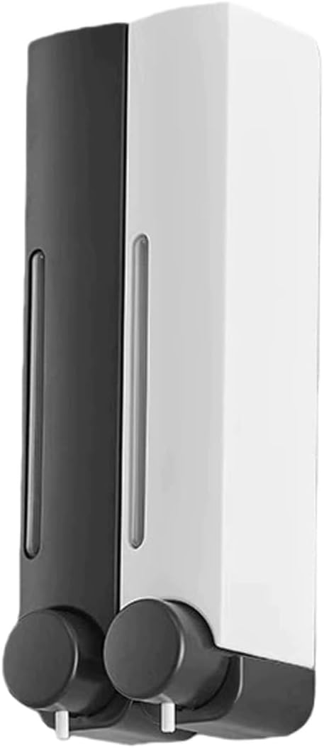 Shampoo and Conditioner Dispenser - 760ML Capacity, Wall-Mounted 2-Chamber Shower Soap Dispenser for Bathroom & Hotel(A)