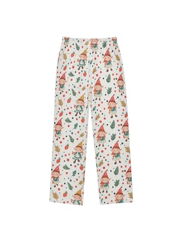 ZZKKO Cute Elves and Polka Dot Boys Pants for Kids Jogger Pants with Pockets S