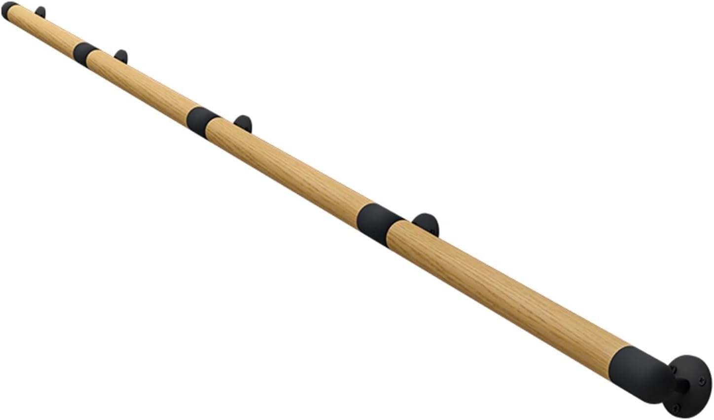 Wooden Handrail Round Wall Banister Support Grab Bar for Hallway, Hotels Restaurant, Nursery School & Garage Basement, Wall Mount Support Stair Railings(220cm/7.2ft)