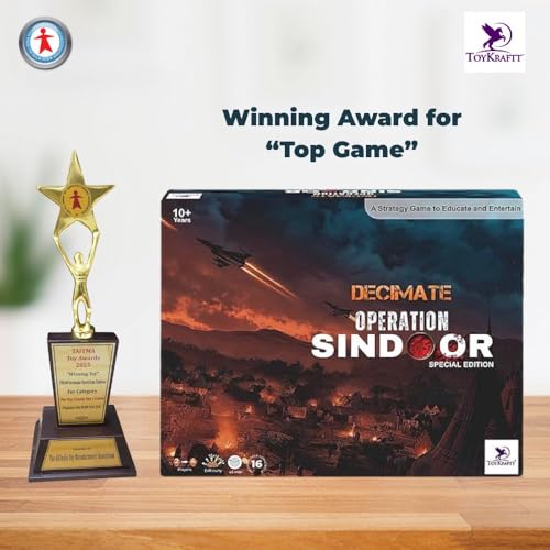 Image of TOYKRAFTT Decimate - Operation Sindoor Strategy Board Game for Kids 10+ & Adults. Indian Army Themed Family Game with Comic Book