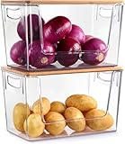 Spacemart 2 PACK Pantry Organizers and Storage Stackable Kitchen Countertop Organizers for Onion, Potato, Garlic, Fruit, Produce, Vegetable