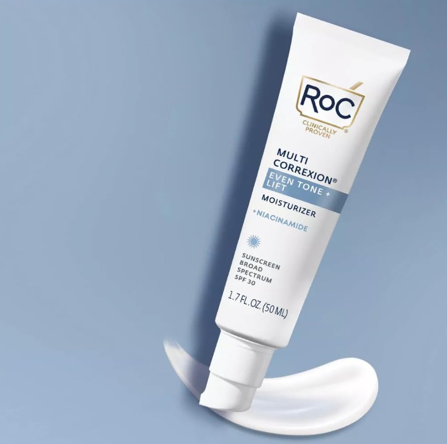 RoC Multi Correxion Even Tone + Lift 5-in-1 Daily Moisturizer, SPF 30, 1.7oz, Brightening, Firming, Hydrating, Paraben-free, Hypoallergenic