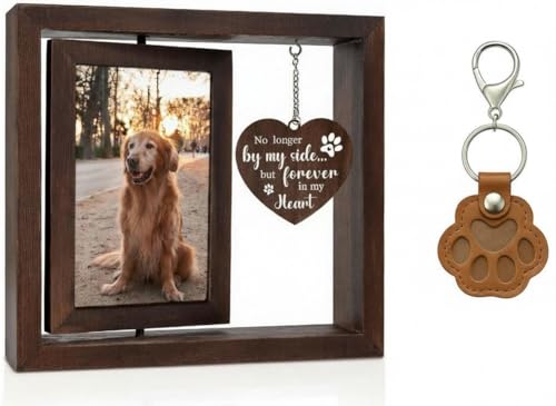 Honor Your Beloved Pet - Rotating Wooden Memorial Frame for