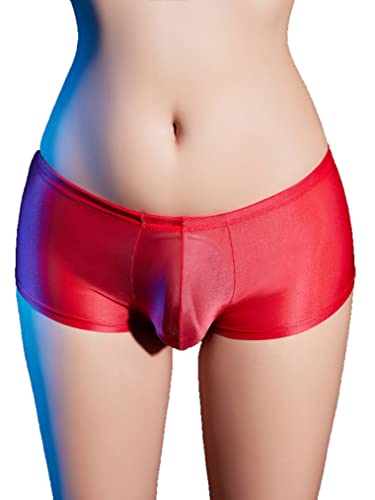 Men's Glossy Satin Panties Sheer Underwear Breathable Boxer Briefs Low Rise Cool Boxers
