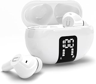 Uolo Pulse Elite 2 -True Wireless ANC/ENC [Active Noise & Environmental Noise Cancelling] Bluetooth 5.3 Headphones, Touch Control Stereo Earphones with Built in Mic for Phone Call - White