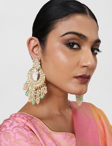 Image of Rubans Chandbali Earrings Gold Plated Kundan Jewellery Gift for Women & Girls