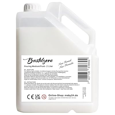 Bastelzone Medio de vertido, acrílico para fluidos, técnicas de vertido y tecnología de flujo, aumenta el flujo de color, transparente, satinado, no amarillea y flexible. Nueva fórmula (2 litros) | Ya disponible en tu tienda friki favorita! En mundofriki.es! Bastelzone Medio de vertido, acrílico para fluidos, técnicas de vertido y tecnología de flujo, aumenta el flujo de color, transparente, satinado, no amarillea y flexible. Nueva fórmula (2 litros) | Ya disponible en tu tienda friki favorita! En mundofriki.es!