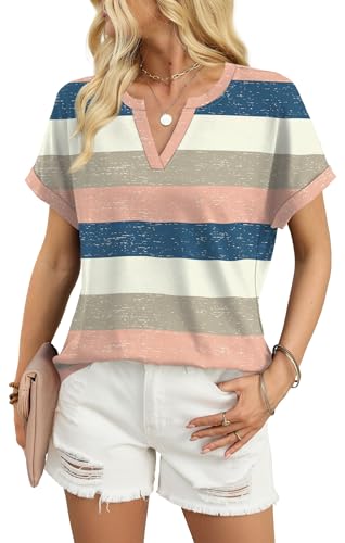 Image of WIHOLL Womens Blouses Spring Tops Short Sleeve Shirts Dressy Casual Summer Vacation Fashion Clothing 2026