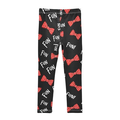 J JOYSAY Funny Bow Black Girls Leggings Soft Comfortable Stretchy Kids Girls Pants Size 4-10T2