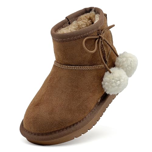 Kids Snow Boots for Girls Boys Comfy Warm Fur Lined Winter Boots Lightweight Slip On Fuzzy Ankle Boot (Little/Big Kids) - Main Image