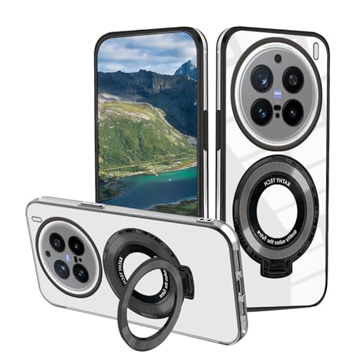 Coque Vivo X200 Pro silicone transparent avec support magnétique noir