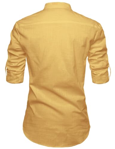 Image of Vida Loca Full Sleeve Mandarin Collor Cotton Casual Slim Fit Shirt for Men's