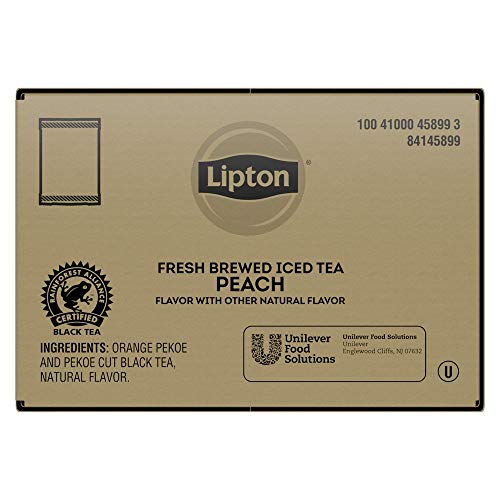 Lipton Peach Unsweetened Iced Tea Bags Black Made With Tea Leaves Sourced From Rainforest Alliance Certified Farms, 3 Gallon, Pack Of 24 #TOP4