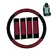 FH Group FH2033 Modernistic Steering Wheel Cover and Seat Belt Pads (Burgundy) with Gift – Universal Fit for Cars Trucks & SUVs
