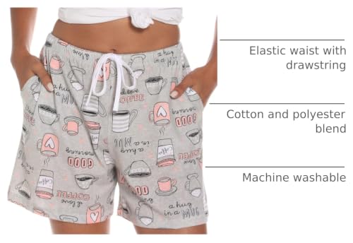 Image of ENJOYNIGHT Women Pajama Shorts Cotton Lounge Bottoms Sleep Shorts with Drawstring & Pockets