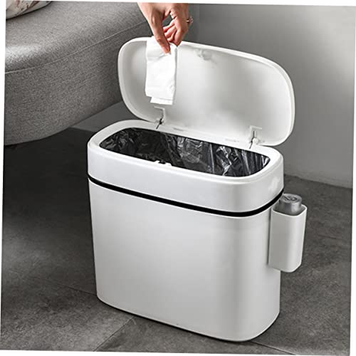 Caneca de basura rectangular plástica blanca 10L miniatura 5