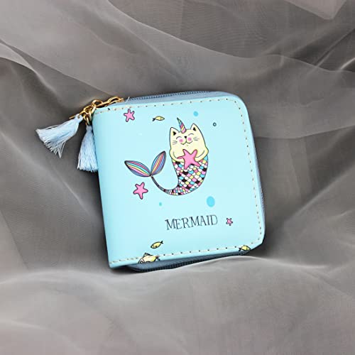 timlee Cute Unicorn Mermaid Wallet Cute Rainbow Unicorn Design Short Wallets Mermaid Purse For Teen Girls Women(0116B)2