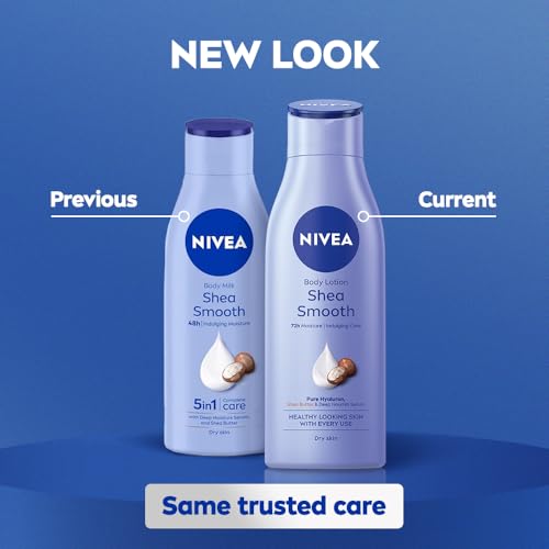 Image of NIVEA Shea Smooth 200ml Body Lotion | 72 H Moisturization | With Deep Moisture Serum & Shea Butter | Non Greasy & Healthy Looking Skin |For Dry Skin