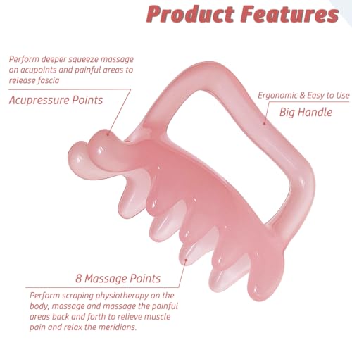 Image of Large Fascia Massage Blaster Tool for Cellulite, Myofascial Release, Muscle Knots, Trigger Points, Cellulite Massager Tool for Body Tension Relief Promote Lymphatic Circulation Pink