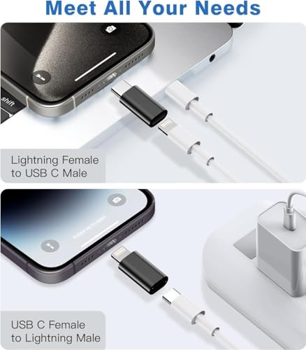 Image of REDWIND USB C to Light ing 18W /Light ing to USB C 27W Adapter(Charger Only 2 Pack), Support Fast Charging & Data Sync, for iPhone 16 /15 16 /15Pro 16 /15ProMax Plus /14 /13 /12 /11, for iPad,Airpods,Samsung