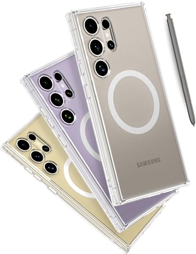 JIC AirGuard Magnetic Series - for Samsung Galaxy S24 Ultra Case - [Built-in Magnets for Magsafe] [Strong and Secure] - Protective Phone Cover - Frost Clear (2024)