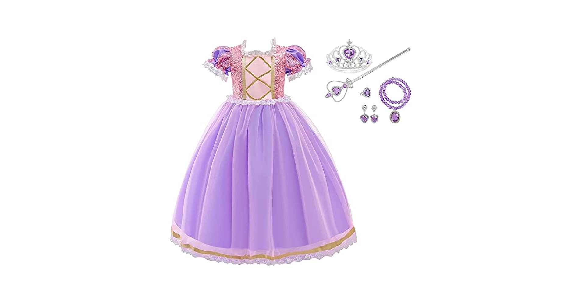 ラプンツェル　仮装　ドレス プリンセスラプンツェル,サイズXS-XXXL,大人のドレス