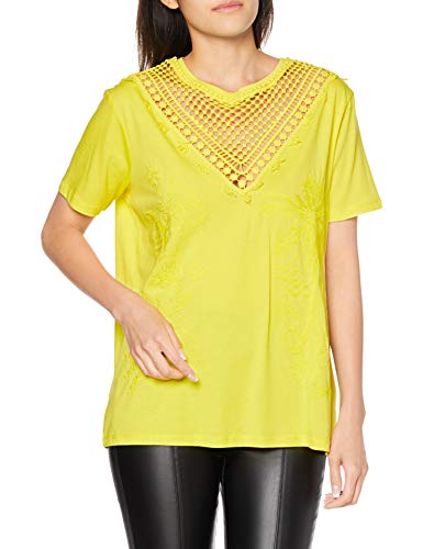 Desigual Women's T-Shirt Short Sleeve, Blazing, Large
