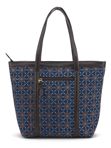 Image of NEPRI Printed Office Tote Bag | Laptop Bag 15.6 inch | Stylish Tote Bags for Office Use | Purse for Women | Vegan Leather & Handblock Printed Fabric Handbag | Daily & Travel Use