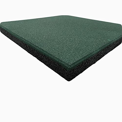 Lestare | Loseta de Caucho Cuadrada | Loseta de amortiguación para Gimnasio y Crossfit | Medida 50cm x 50cm | Espesor Variable | Modelos Macizo o Tipo Huevo (Modelo Verde Macizo, Espesor 20mm)
