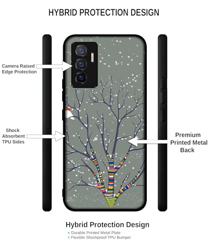 Image of Winter Pattern Print Design Premium 2D Printed Metal Back Case Cover for Vivo V23E 5G / Y75 4G