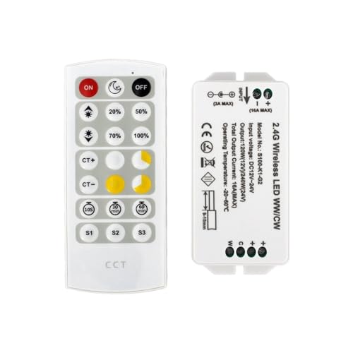 Contrôleur tactile CCT RF2.4G pour ruban LED double couleur avec télécommande