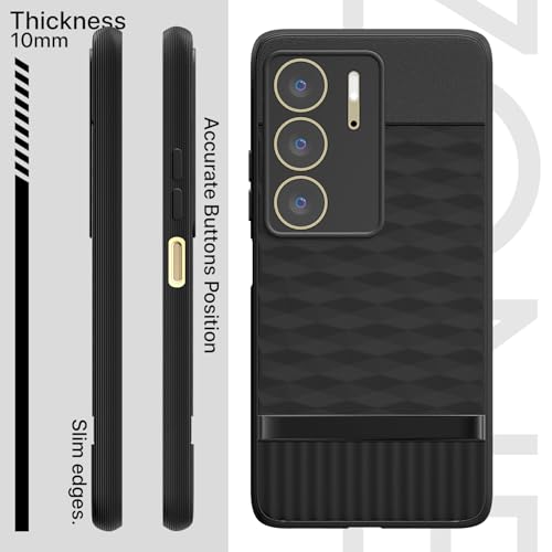 Image of Pikkme Back Cover for Realme C75 Camera Protection 3D Hexa Cube Design Silicone Protective Bumper Case (Black)