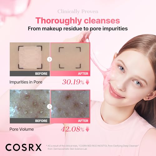 Image of COSRX Low pH Pore Deep Cleanser, Gentle Exfoliating Face Wash for Blackheads, Clogged Pores with Red Rice & Inositol, AHA BHA PHA, Non-Comedogenic, For Sensitive Skin, Korean Skin care, 5.07 fl.oz.