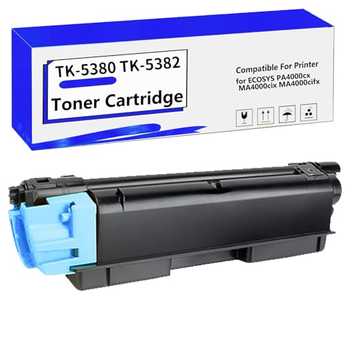 for Kyocera TK-5380 TK5381 TK5382 Toner Cartridge - Compatible With ECOSYS PA4000cx MA4000cix MA4000cifx Color Printer, High Yield Replacement Cyan