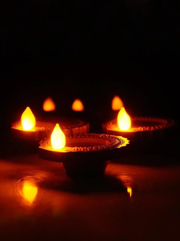 LED Water Sensor Diya | Electric LED Diya Flammeless & Smokeless | LED Dia Light for Room Decoration & Diwali Decoration, Festival, Balcony, Office, Home DecorPk of-4Set-image-41