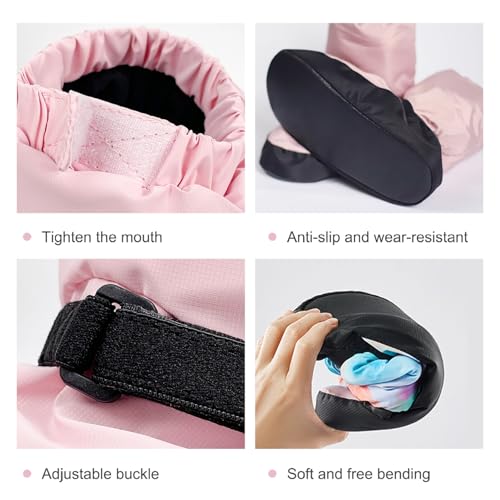 Ballet Boots, Soft Sole Thickened Warming Up Dance Boots with Adjustable Strap, Waterproof Wear-Resistant Girls Ballet Shoes for Dance Training in Winter, L2