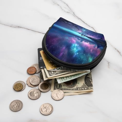 Northern Lights Print Shell Storage Bag Purse For Small Items, Easy To Carry And Store3