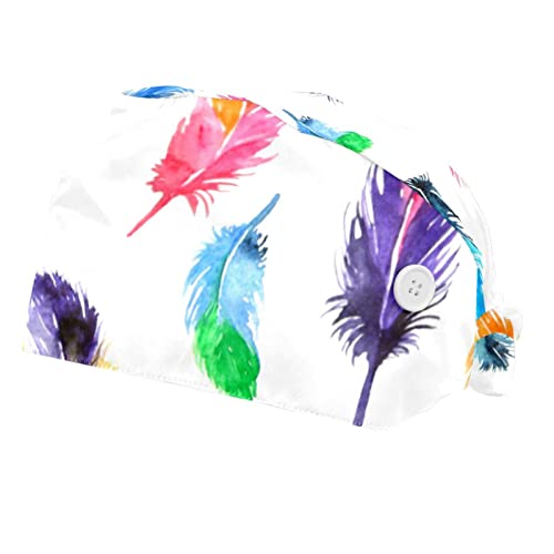 Chapeaux de travail unisexe casquette à plumes colorées pour professionnels de la restauration