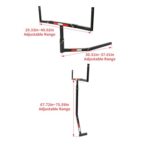 Image of ECOTRIC Truck Bed Extender Pickup Truck Bed Hitch Mount Extension Rack SUV